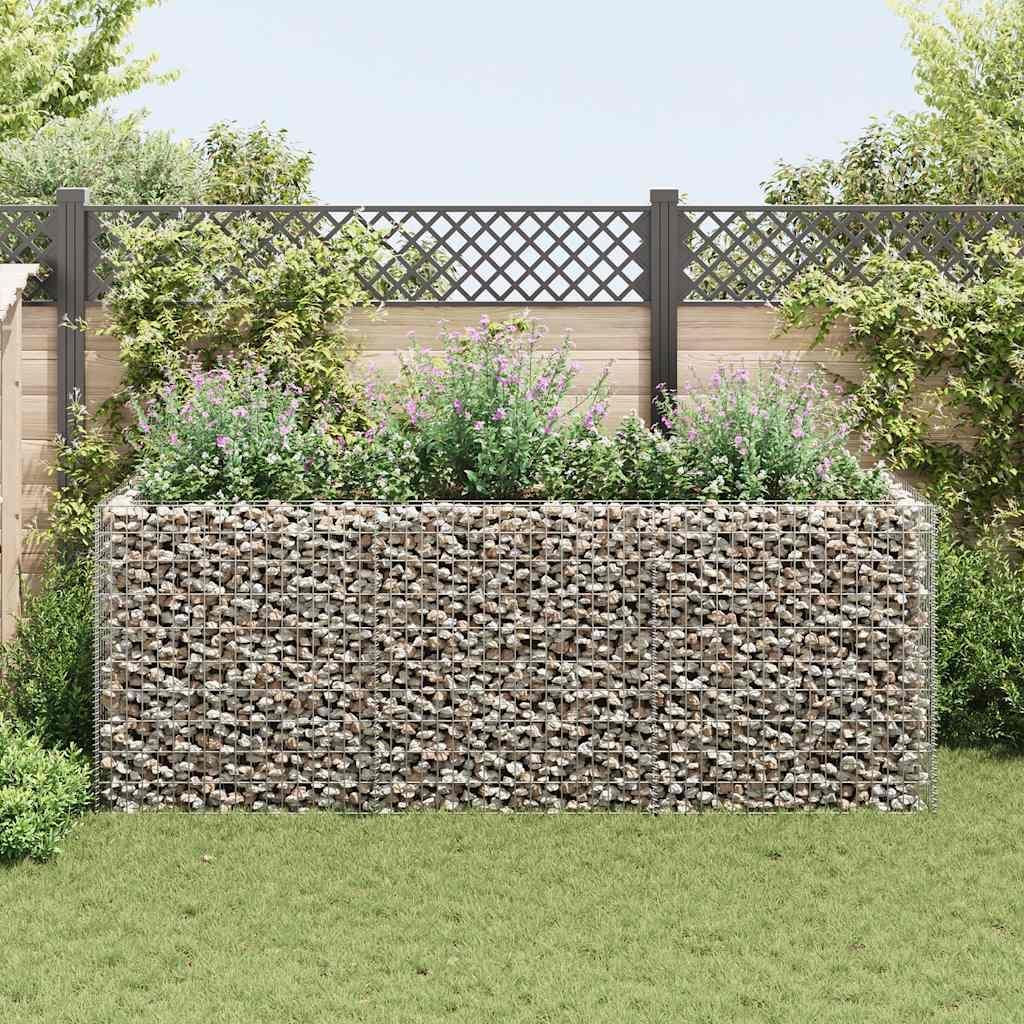 Lit surélevé en gabion acier 270×90×100 cm Image du produit 