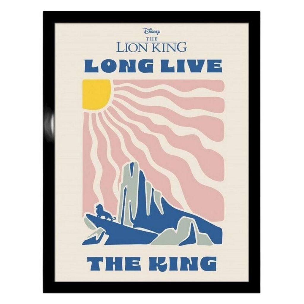 The Lion King - Gerahmtes Poster "Long Live The King" PM10558 (40 cm x 30 cm) (Blau/Weiß/Pink)