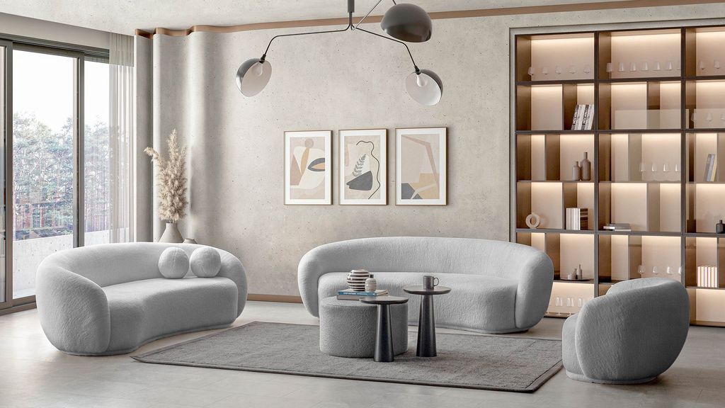 Couchgarnitur BOHNE : 3+3+1 / Farbe: Grau