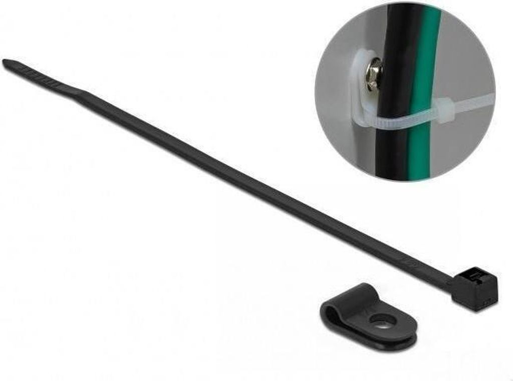 DELOCK Befestigungsschelle 3,2 mm mit KBI 100x2,5mm schwarz