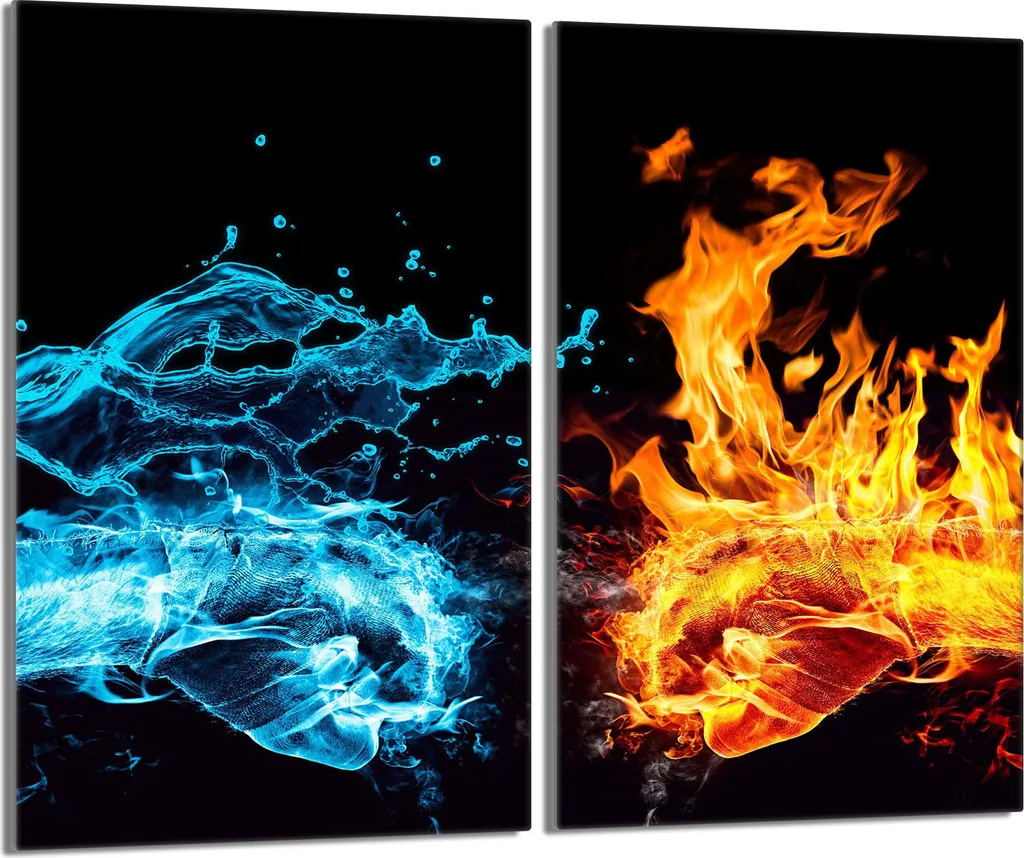 Offerta Set 2 Piastre Vetro 30x52 Copertura Piano Induzione Fuoco Acqua