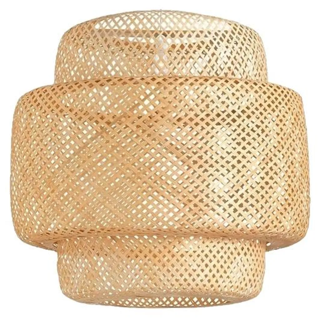 Lustre en bambou naturel tressé 30cm pour décoration zen et chaleureuse