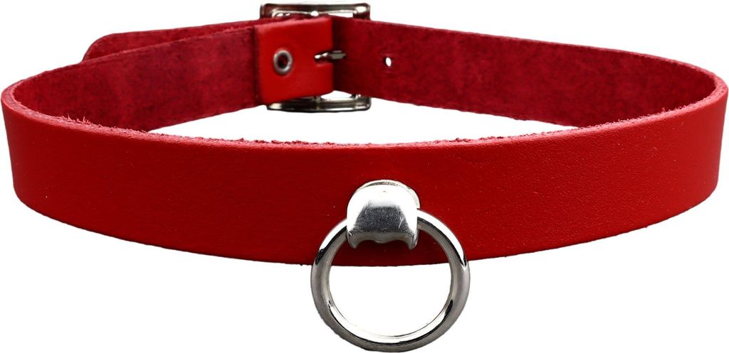 Lederhalsband blank - O-Ring - Choker - Gothic Punk Produktbild 