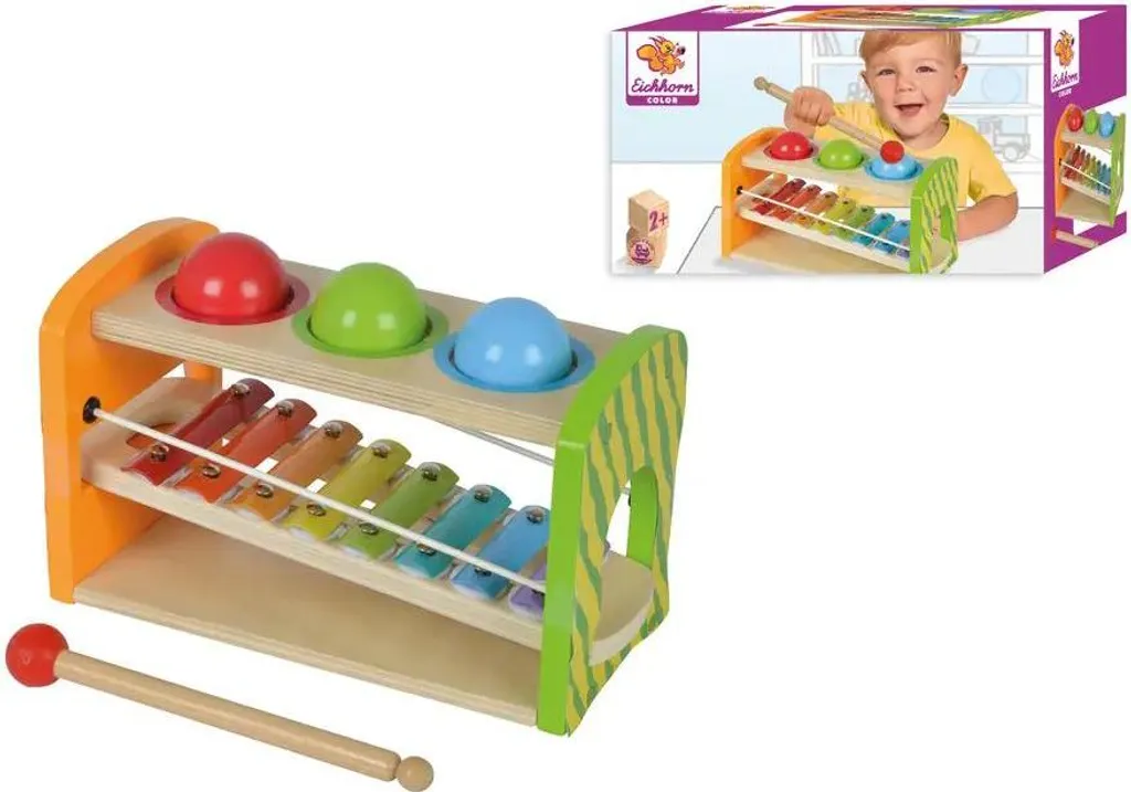 Développez la motricité de bébé avec le banc de frappe xylophone bois