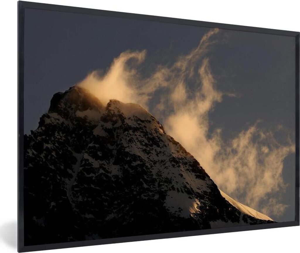 MuchoWow Gerahmtes Poster Großglockner-Gipfel bei Sonnenaufgang in Österreich 30x20 cm - Poster mit Schwarzem Bilderrahmen Wandposter Rahmen Fo...
