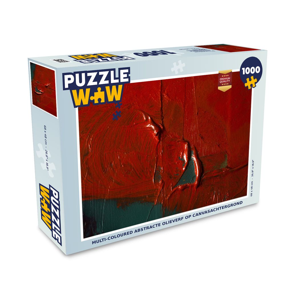 MuchoWow Puzzle 1000 Teile Mehrfarbig Abstrakt Öl auf Leinwand Hintergrund - Erwachsene - Rätsel