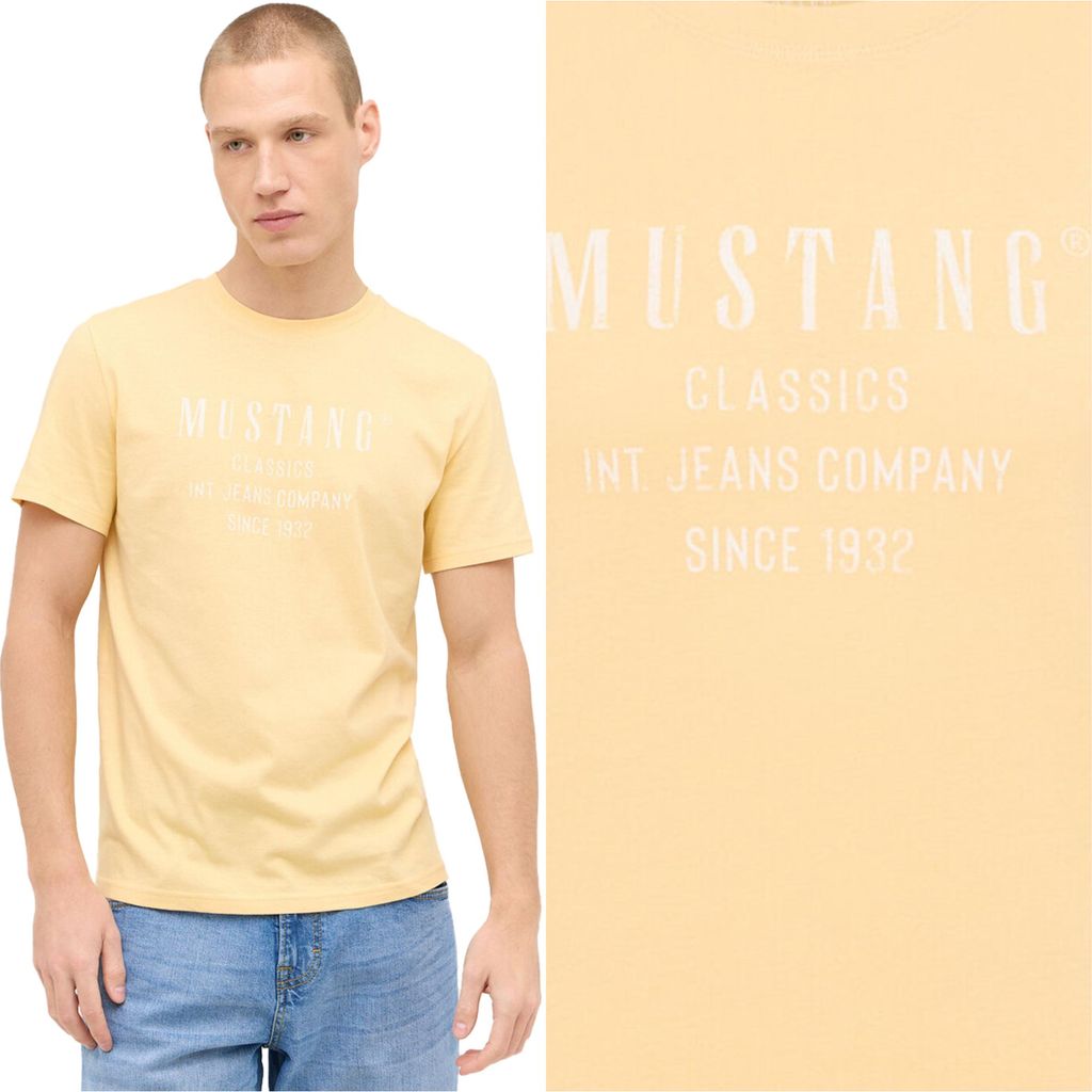 MUSTANG Herren, T-Shirt AUSTIN, S, Gelb, sport, tshirt, shirt