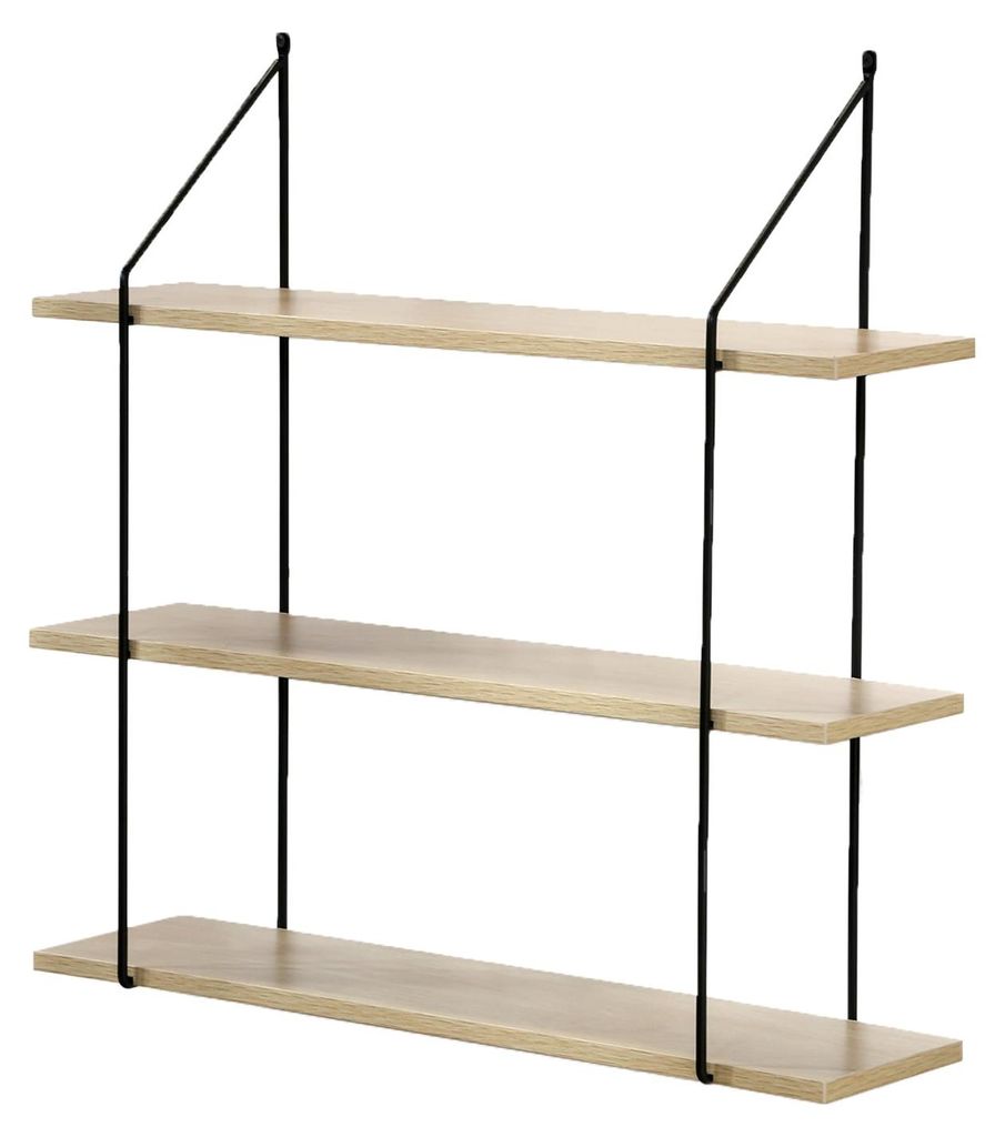 CALICOSY - Wandregal 3 Ebenen Holzdekor L60 cm