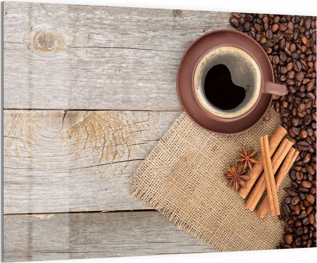 DEQORI Magnettafel Glas 120x90 cm 'Blick in Kaffeetasse' beschreibbar Whiteboard