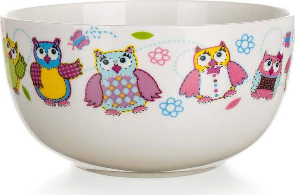 SOVY Keramik Schale mit Eulendekoration, 13 cm Durchmesser, Produktbild 