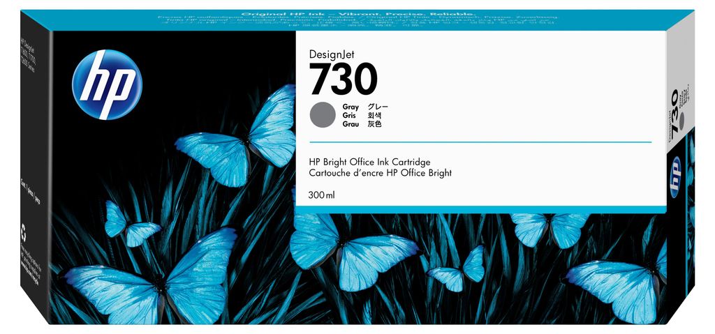 HP 730 300-ml Gray DesignJet Ink Cartridge, HP DesignJet Obrázok produktu 