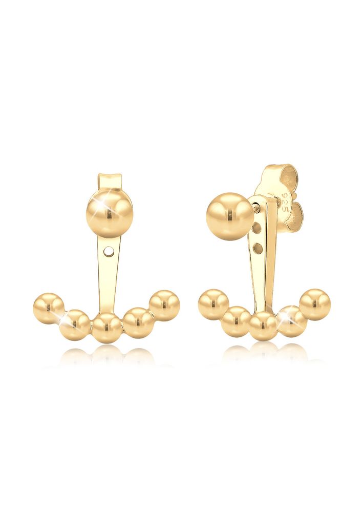 Elli Ohrringe Ear Jacket Kugeln Trend 925 Sterling Silber Gold
