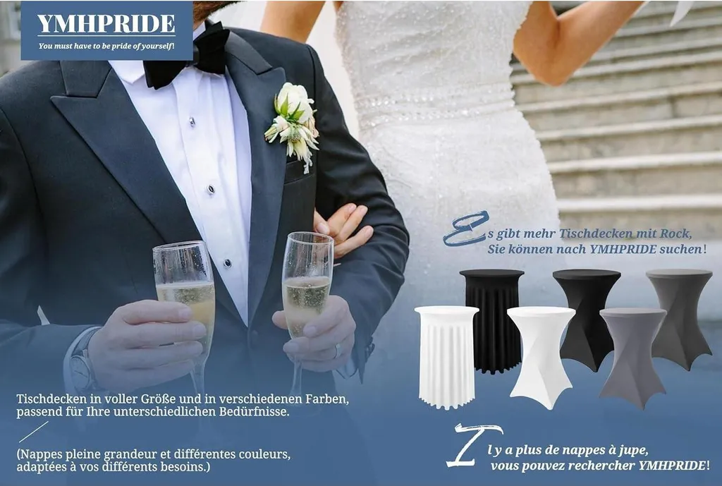 Confezione Da 2 Tovaglie Elasticizzate In Spandex - Adatte A Tavoli Da 2,4 M O 1,8 M - 90% Poliestere 10% Spandex - Antimacchia E Antipiega - Per Feste E Matrimoni