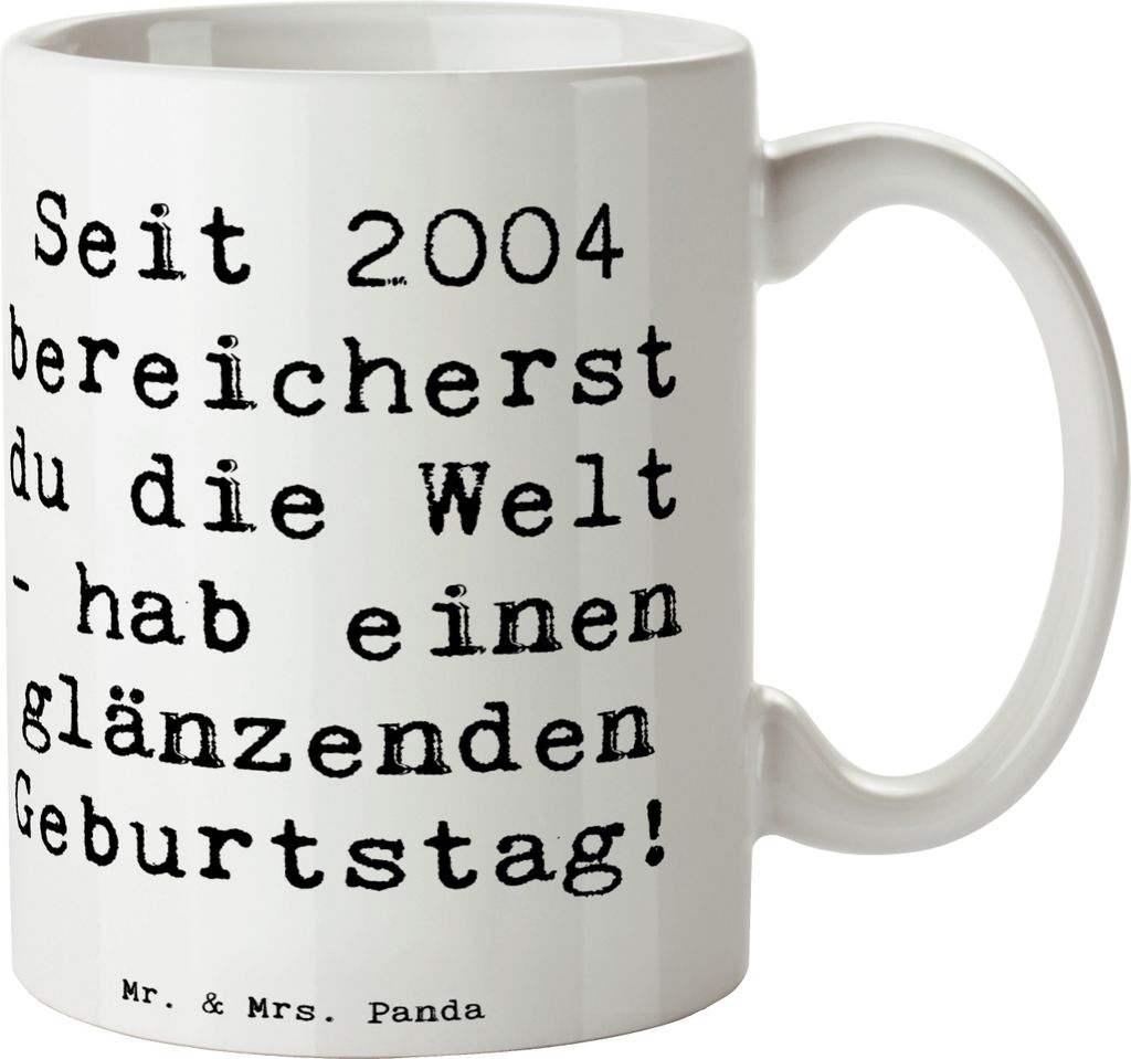 Mr. & Mrs. Panda Tasse Spruch 2004 Geburtstag - Weiß - Geschenk, Happy Birthday, Geburtsjahr, einzigartig, für kaffee, Glückwunsch, Teetasse, Ka...