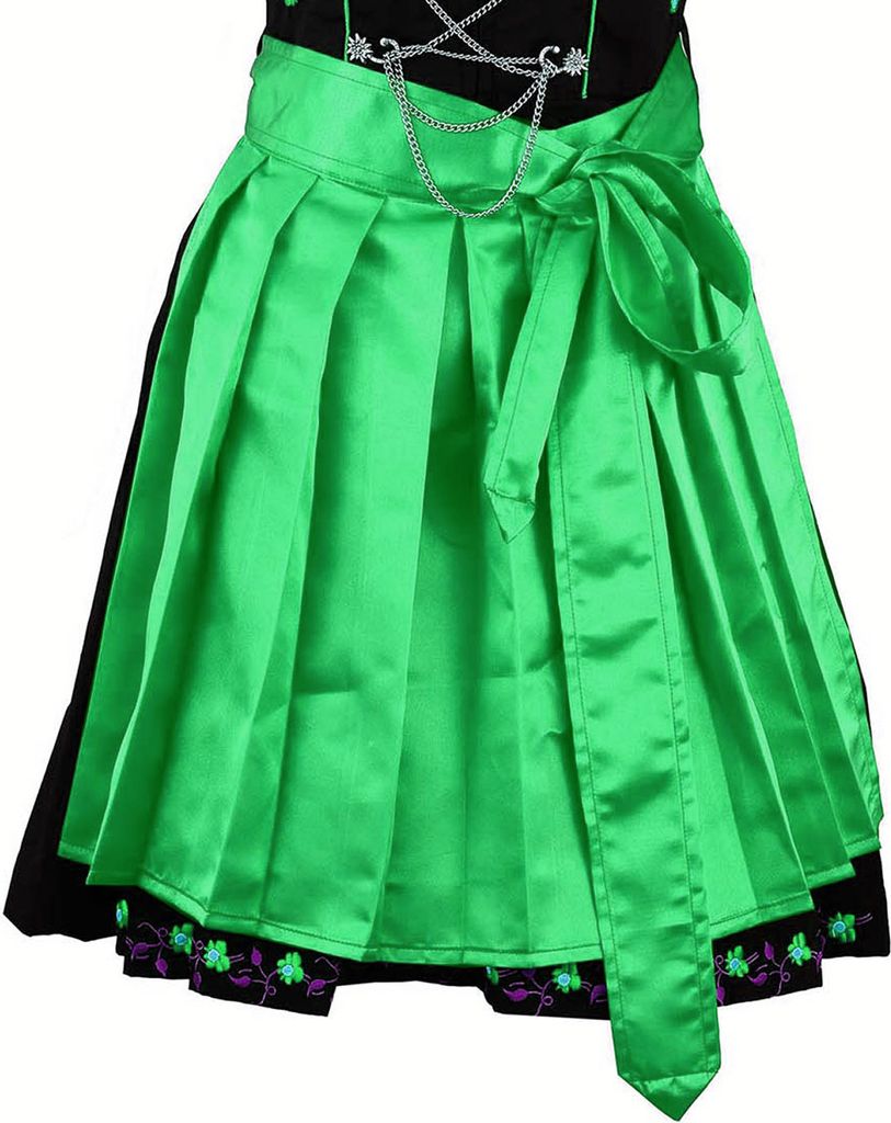 Dirndlschürze Dirndel Trachtenschürze aus Polyester glänzend, Farbe:Mintgrün, Größe:46-48