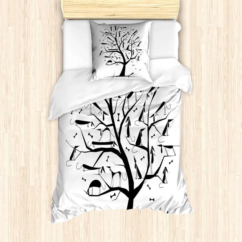 Copripiumino Astratto ABAKUHAUS Bianco e Nero 135x200 Design