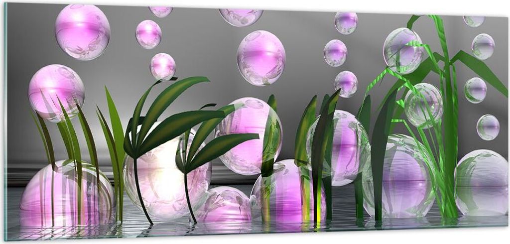 Bilder auf glas - Computer Grafik Blase - 100x40cm - Glasbilder - Wandbilder - Kunstdruck - zum Aufhängen bereit - Wanddekoration aus Glas - Glas ...