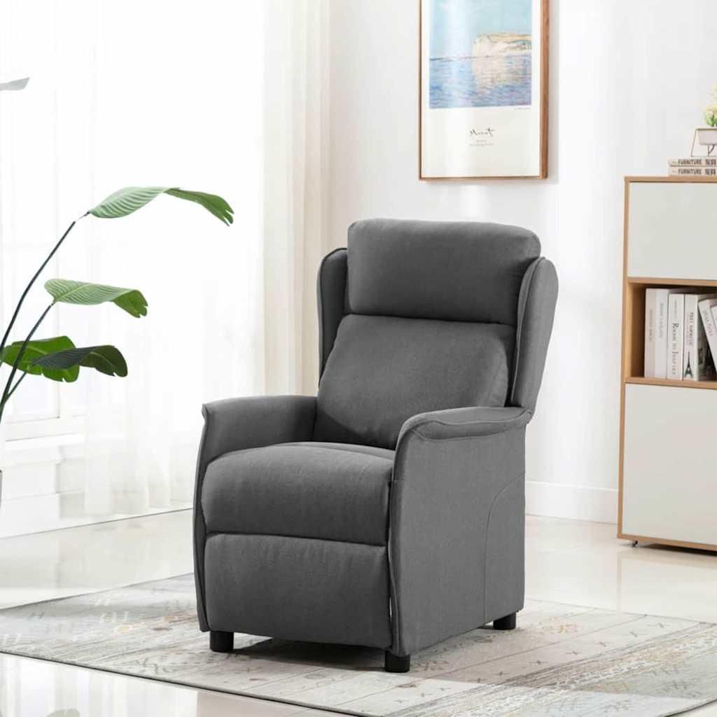 vidaXL Massagesessel mit Kissen Hellgrau 93,5 x 67,5 x 101,5 cm Stoff