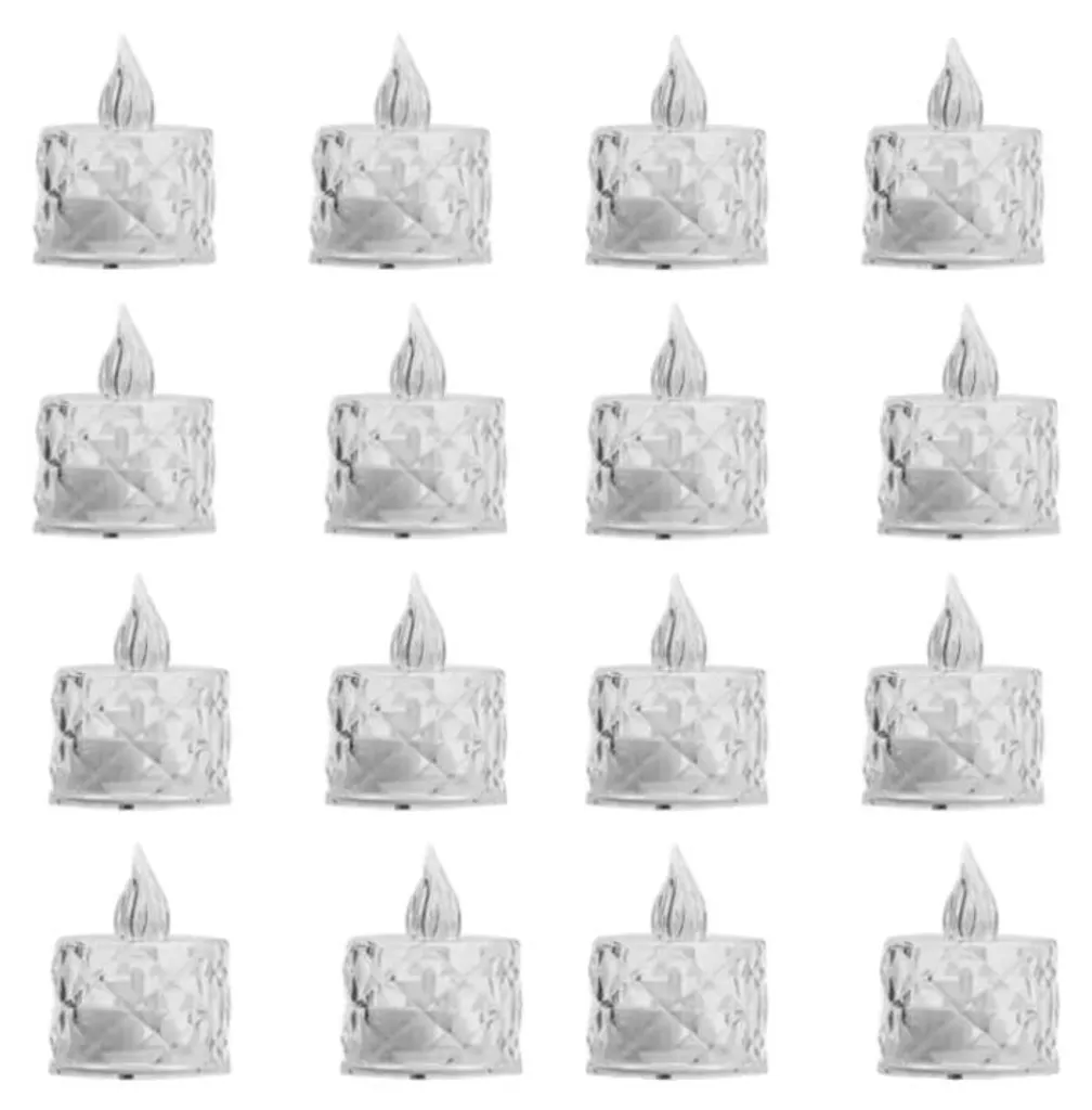 Bougies LED sécurisées sans risque d'incendie, lot de 16 sans fumée