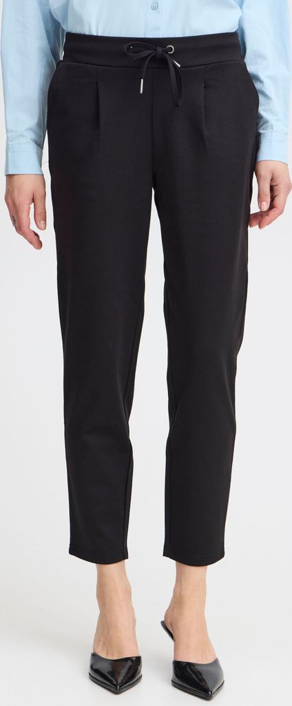 b.young BYRizetta Damen Hose Stoffhose Pants mit Stretch Kordelzug Bundfalten Eingrifftaschen Slim fit