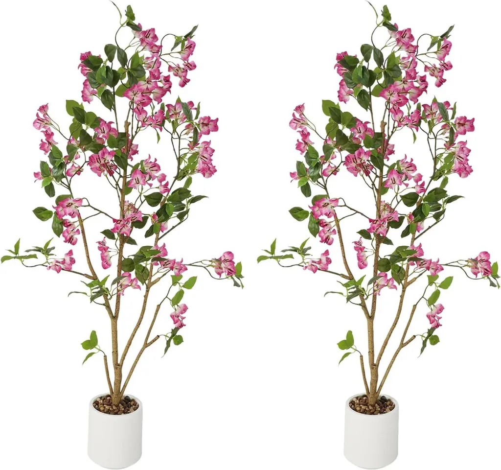 Bougainvillier artificiel violet clair au design réaliste pour intérieur