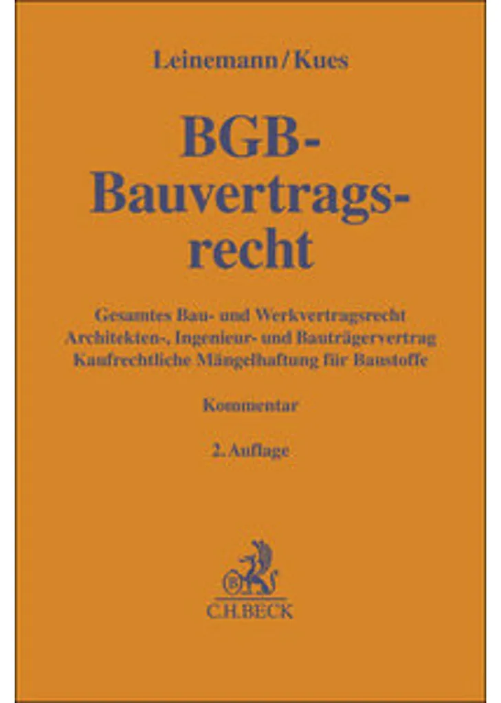 Manuel BGB Bauvertragsrecht : Ouvrage juridique pour contrats de travaux