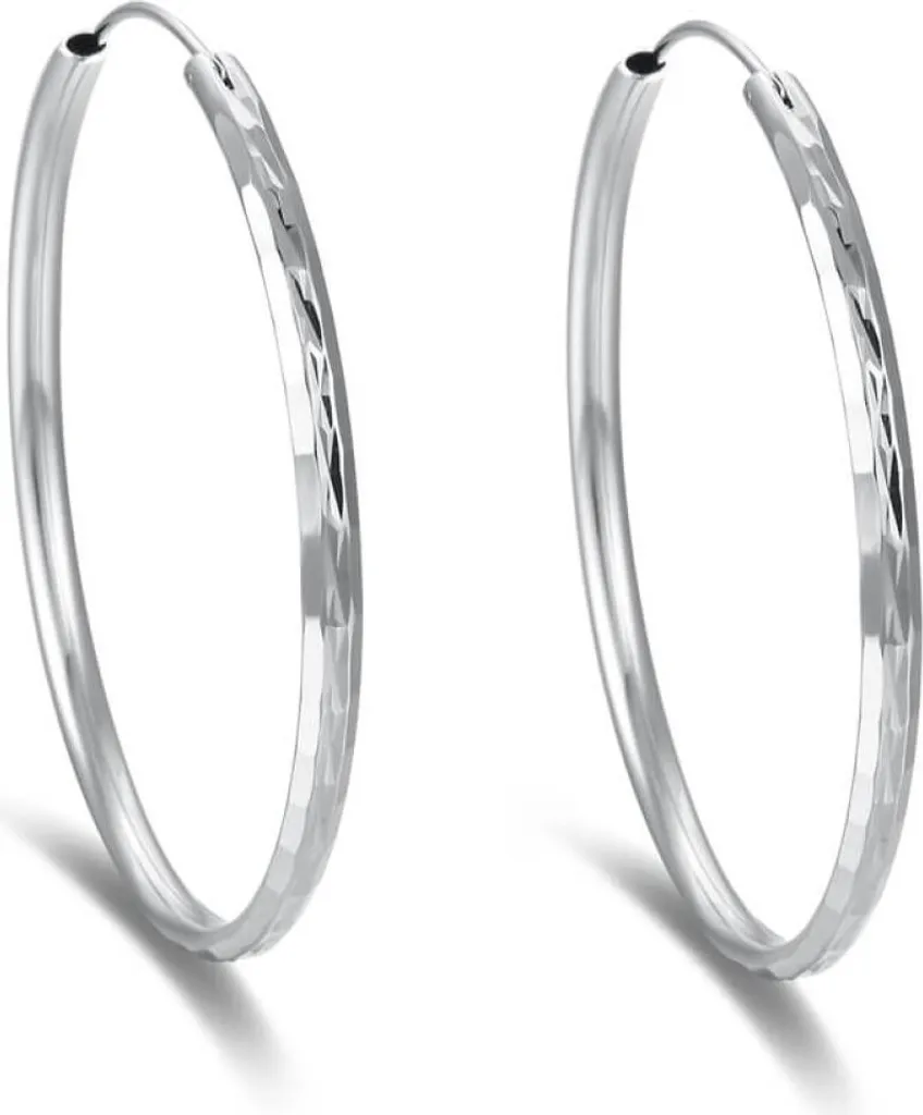 Boucles d'oreilles argent AGUC2272 - Créoles 5 cm légères et brillantes