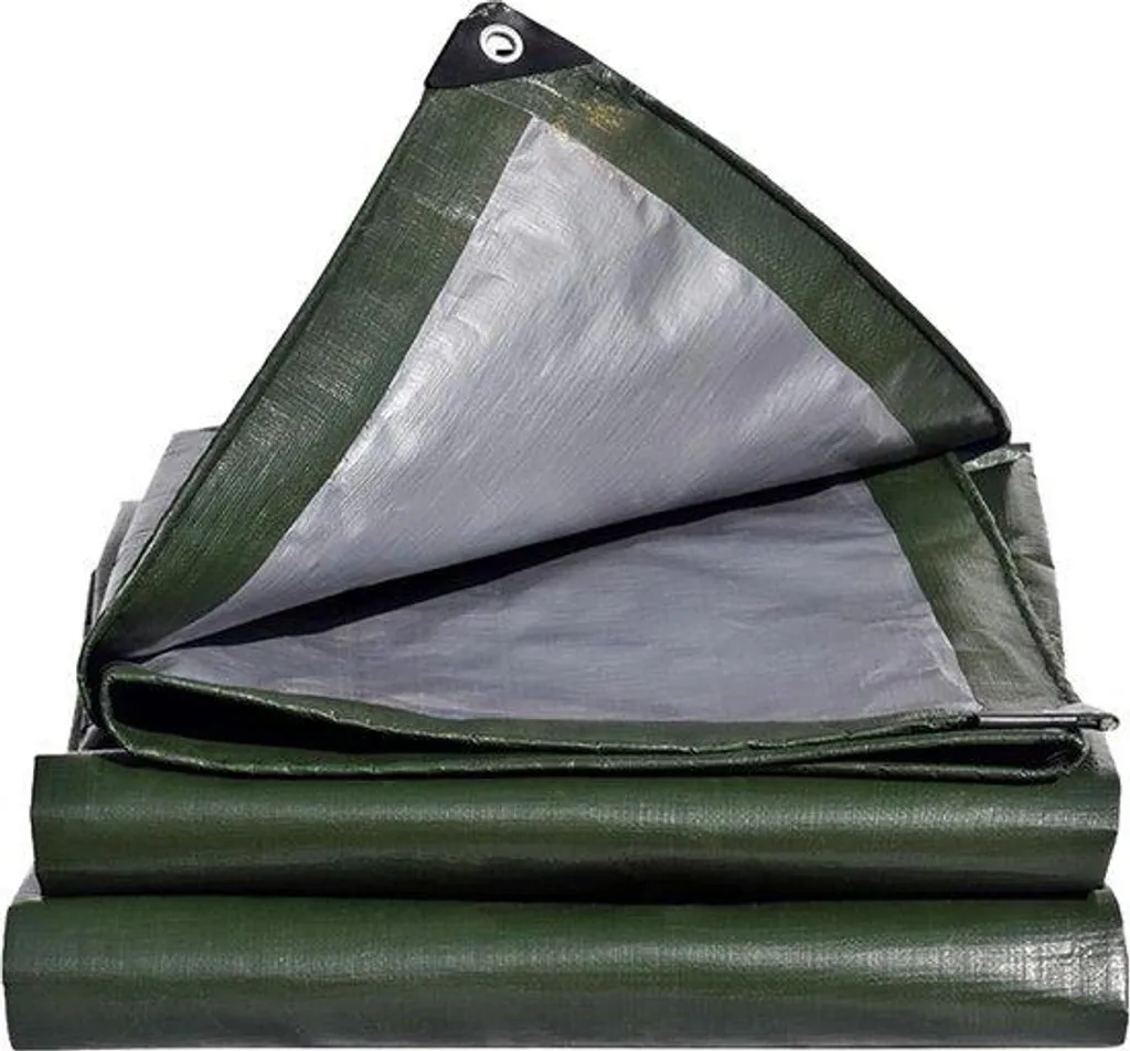 Bâche étanche 180g/m² vert argent 6m avec œillets pour fixation sûre