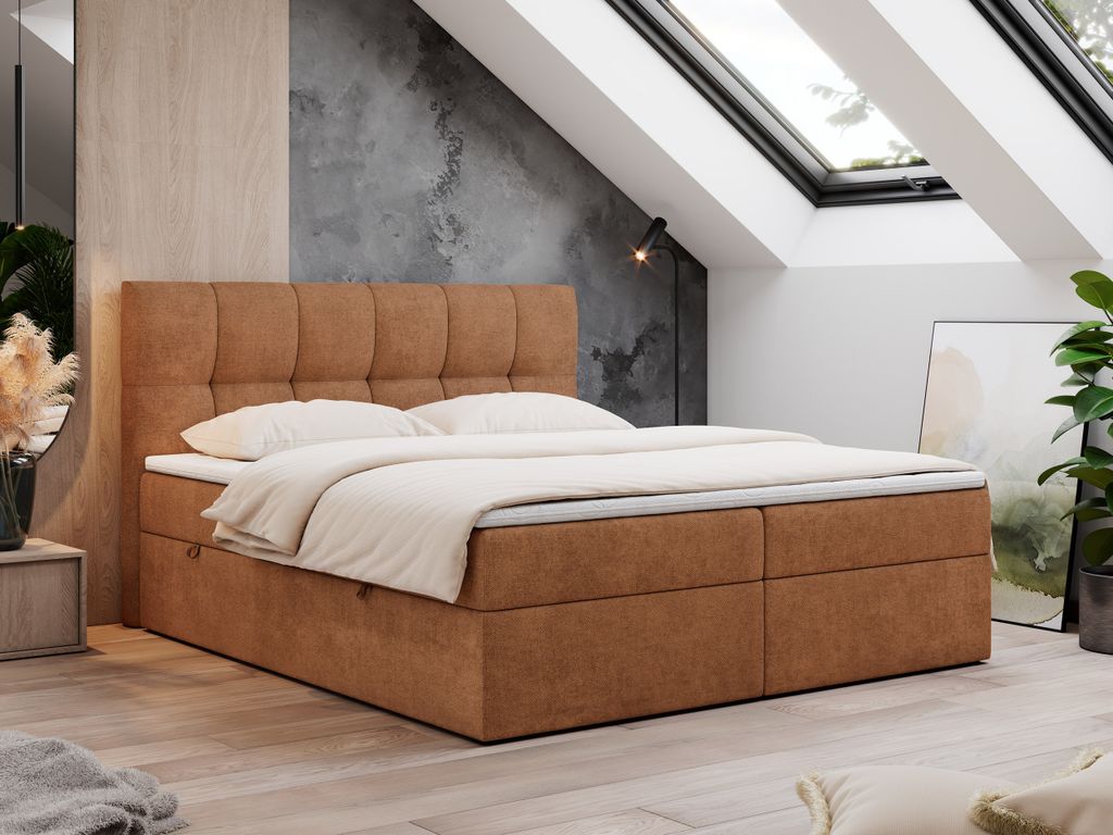 Boxspringbett 160x200 mit Bettkasten, Bett mit Multipocket - Matratze H3 Topper, Polsterbett 160x200 mit Bettkasten Kopfteil, Boxspringbett mit Mat...