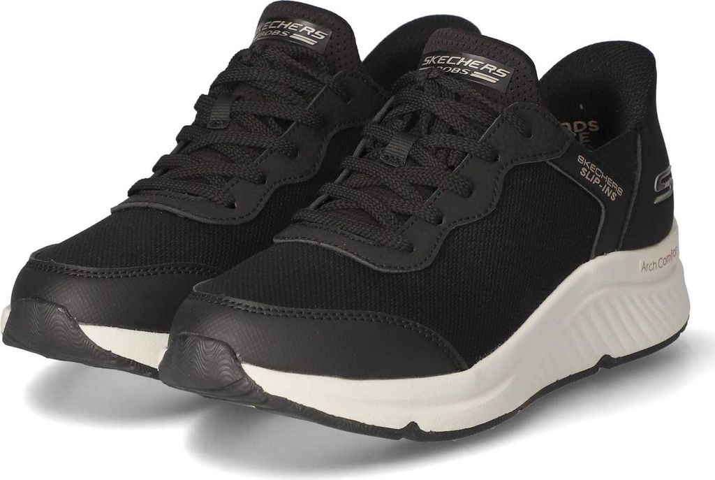 Skechers Damen Slip Ins Sneaker A LOOK Schwarz Textil Synthetik Mix Größe: 38