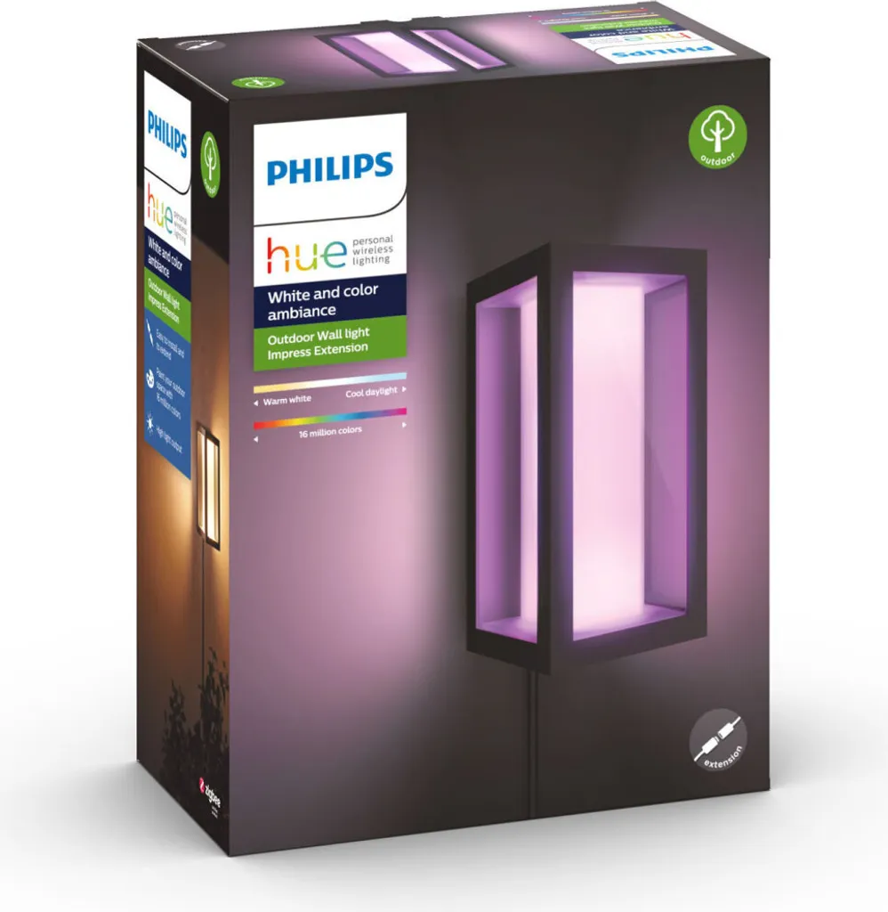 Applique Murale Extérieure LED Connectée Philips Hue Impress Noir Mat - 16