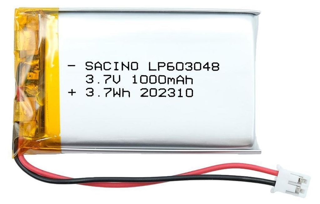 603048 3.7V 1000 mAh, PCM, JST PH2.0-2P Produktbild 
