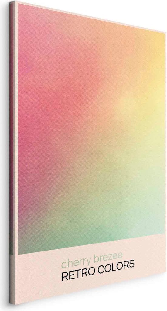 Italienischer Leinwand Leinwandbild - Cherry Breeze - Pastel Gradient in Delicate Retro Colors 20x30 cm Abstrakt n-H-10017-b-a