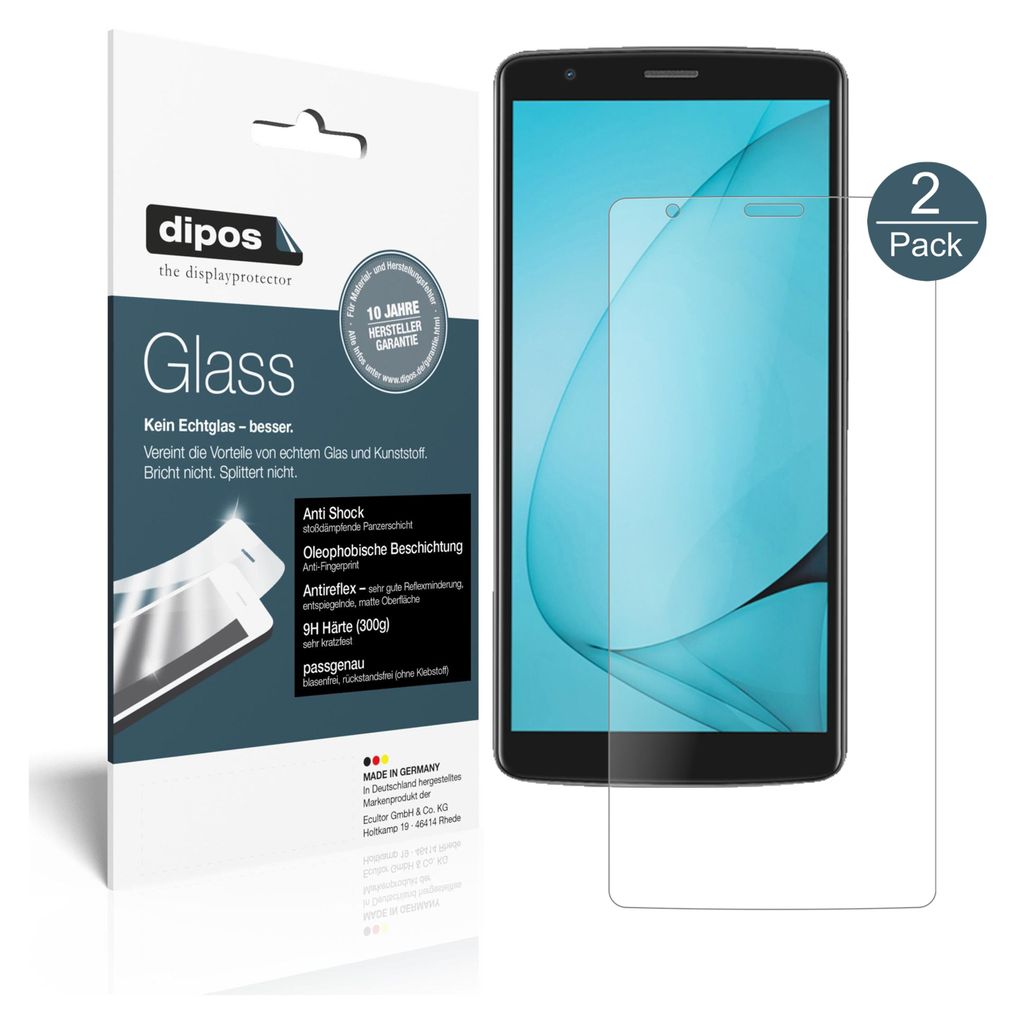 2x Schutzfolie für Blackview A20 matt - Anti-Shock 9H Folie dipos Glass