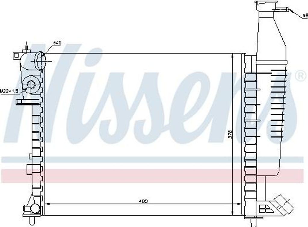 NISSENS 63546 Motorkühler OE 133007 kompatibel mit Berlingo, Partner