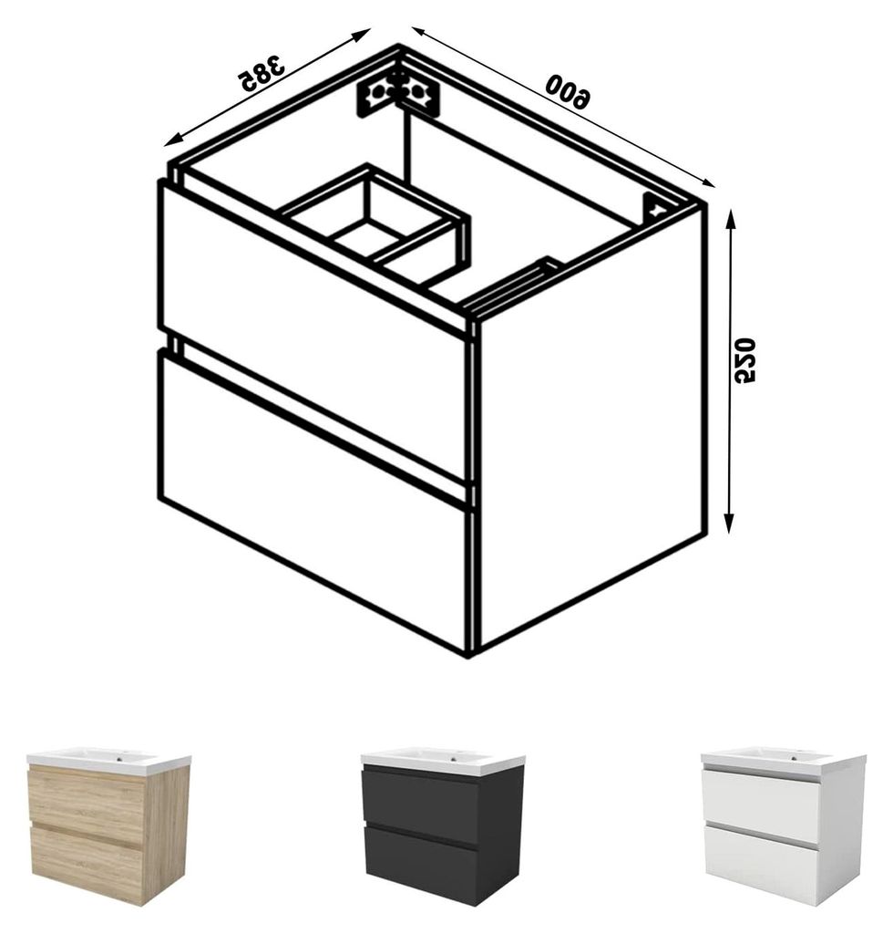 Waschtischunterschrank 60 cm in Weiß