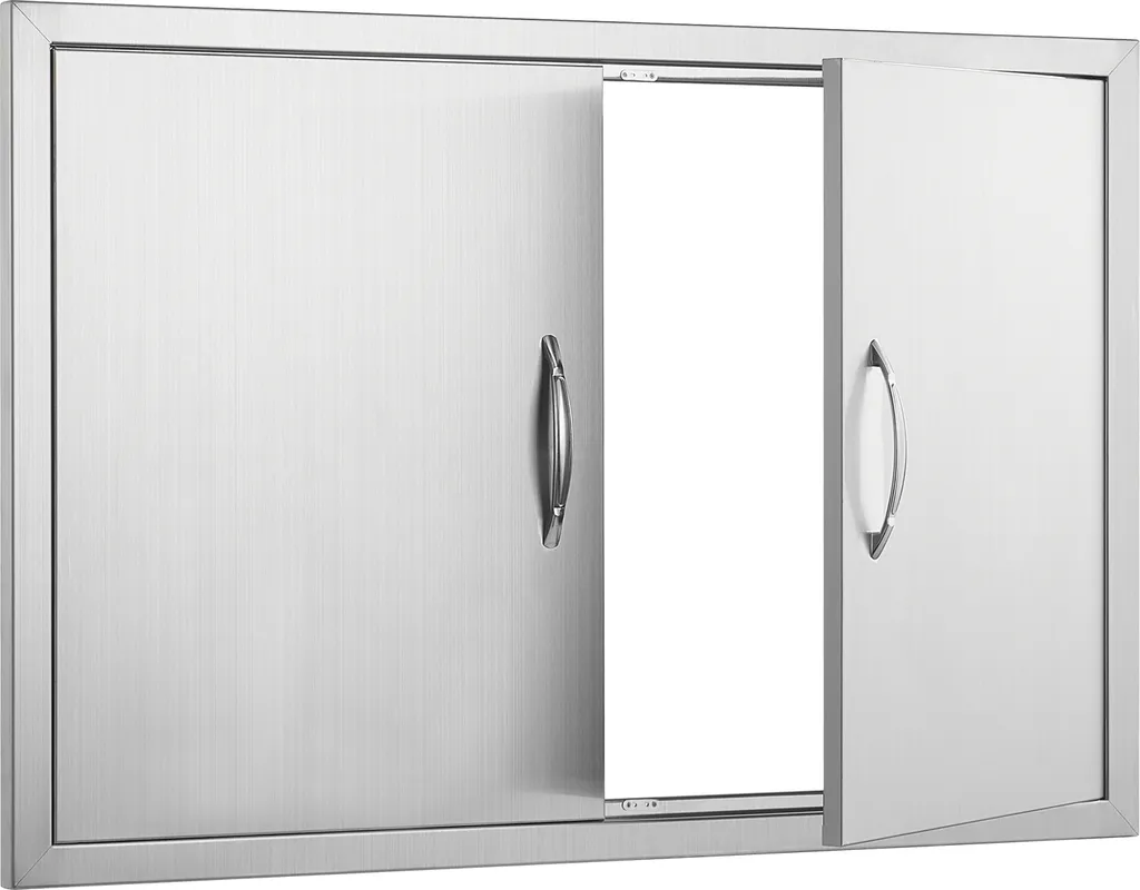 Porte BBQ Inox avec Poignées et Montage Affleurant - 889x610mm Robuste