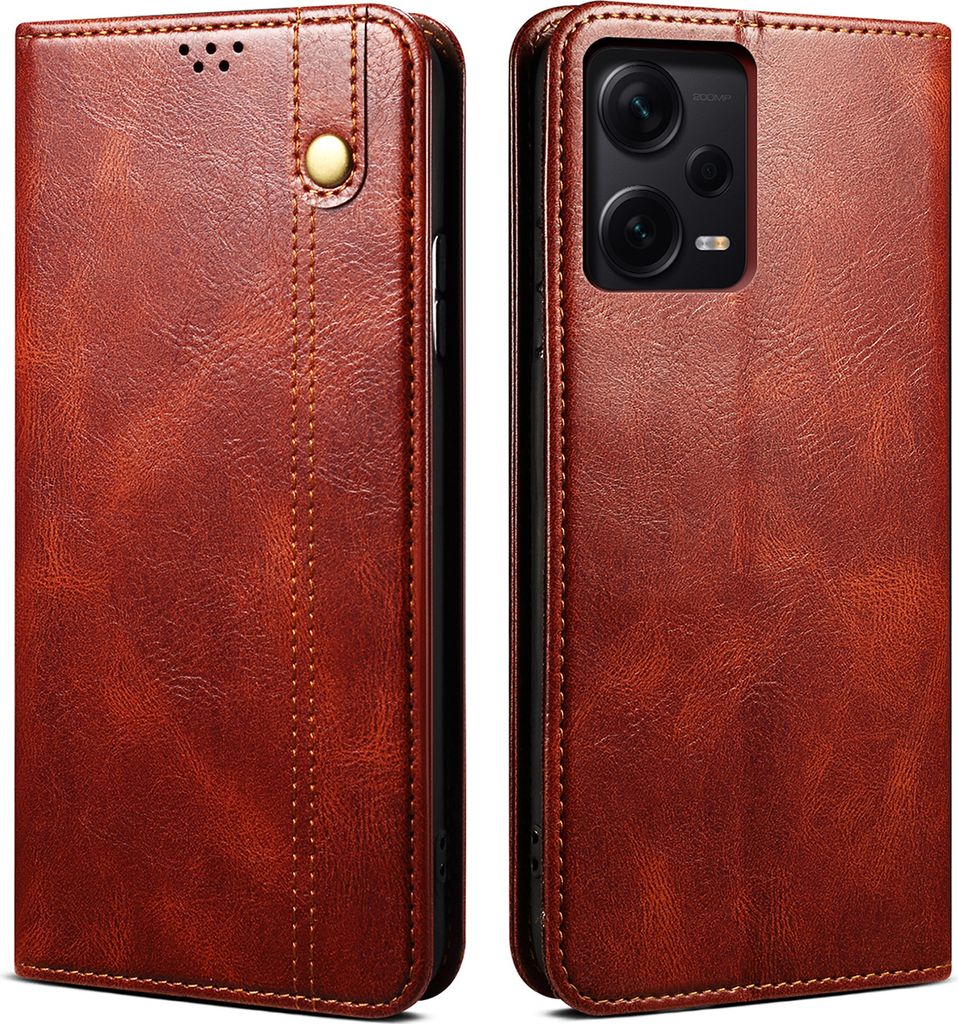 Redmi Note 12 Pro+ 5G Hülle, Leder Flip Brieftasche Schutzhülle mit Standfunktion für Xiaomi Redmi Note 12 Pro+ 5G Rot