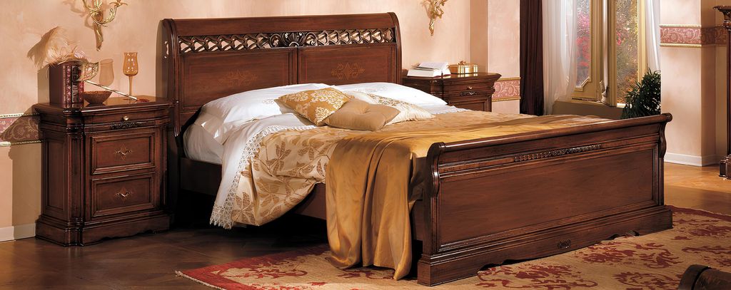 Doppelbett Massivholz Schlafzimmer Möbel Design Bett Möbel Vaccari cav giovanni