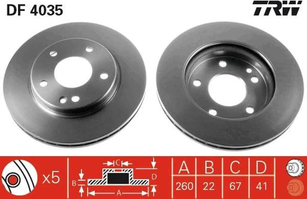 Disque de frein TRW DF4035 : stoppez les vibrations sur Classe A