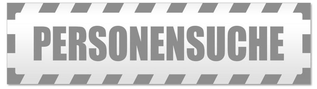 Kiwistar - Autoaufkleber - Grau - 20 x 5,3 cm - Personensuche gestreift - Hinweis Aufkleber Sticker für Auto, Kfz, Fahrrad, PKW, LKW