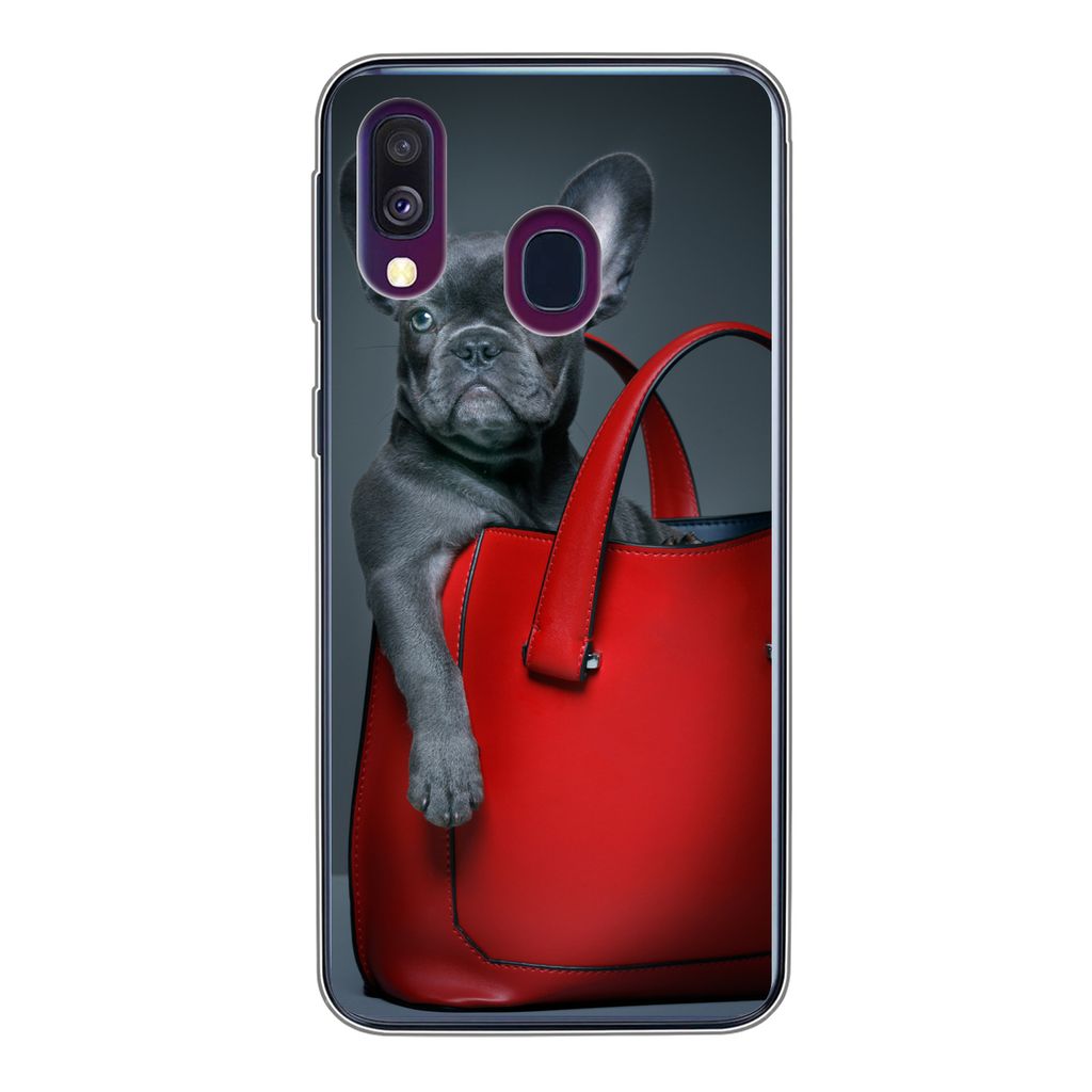 MuchoWow Handyhülle Schutzhülle Hülle für Samsung Galaxy A40 Hund - Lustig - Tasche - Kinder - Jungen - Mädchen - Kinder Silikon Softcase Ha...