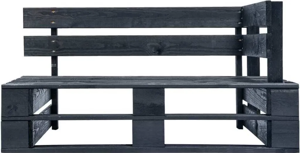 SYFAX™ Panca Angolare da Giardino su Pallet in Legno Nera