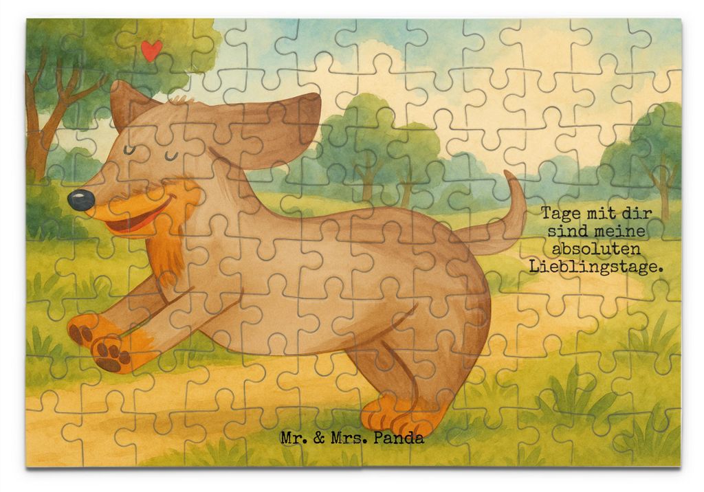 Mr. & Mrs. Panda Puzzle Hund Dackel Design 96 Teile - Weiß - Geschenk, 500, Legespiel, Sprüche, Hunde, 1000, Herz, 2000, 1500