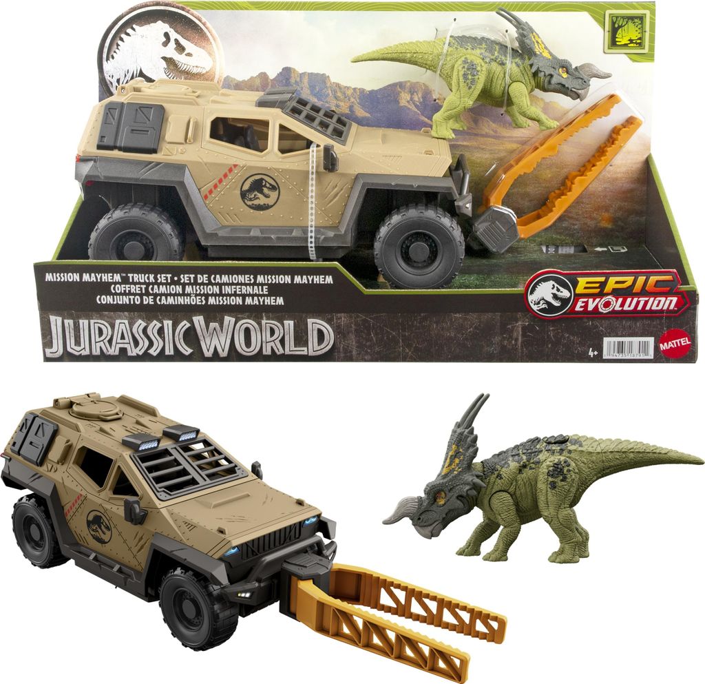 Spielset Mattel Jurassic World Mission Mayhem Truck Set HRX52beschädigt