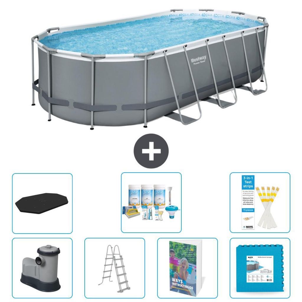 Bestway Power Steel Oval - 549x274x122 cm - 8-teilig S536