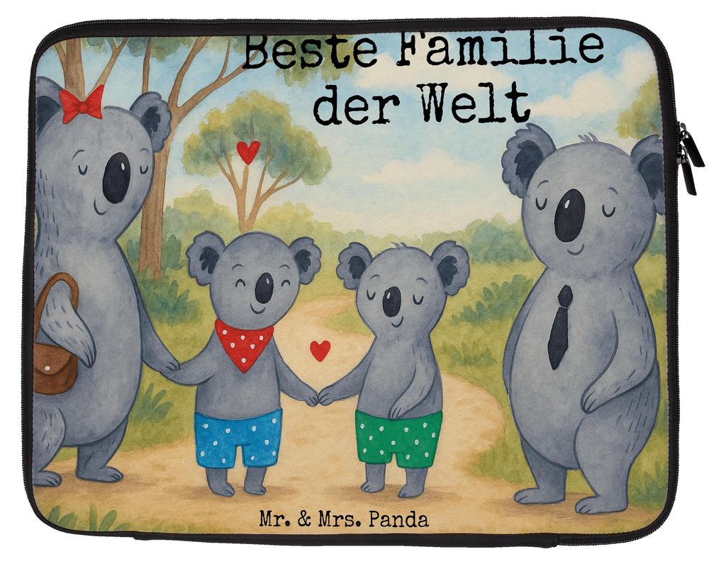 Mr. & Mrs. Panda Laptop Tasche Koala Familie zwei Design 33 x 42 cm - Weiß - Geschenk, Laptoptasche, Laptophülle, Case, Familienleben, Muttertag,...