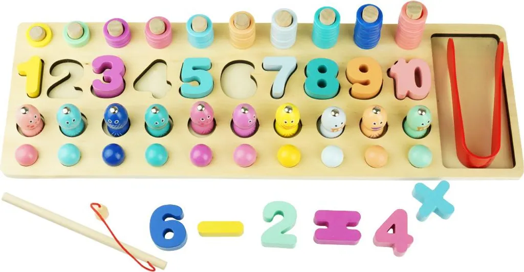 Jeu de société pour apprendre à compter et pêcher pour petit de 3 ans