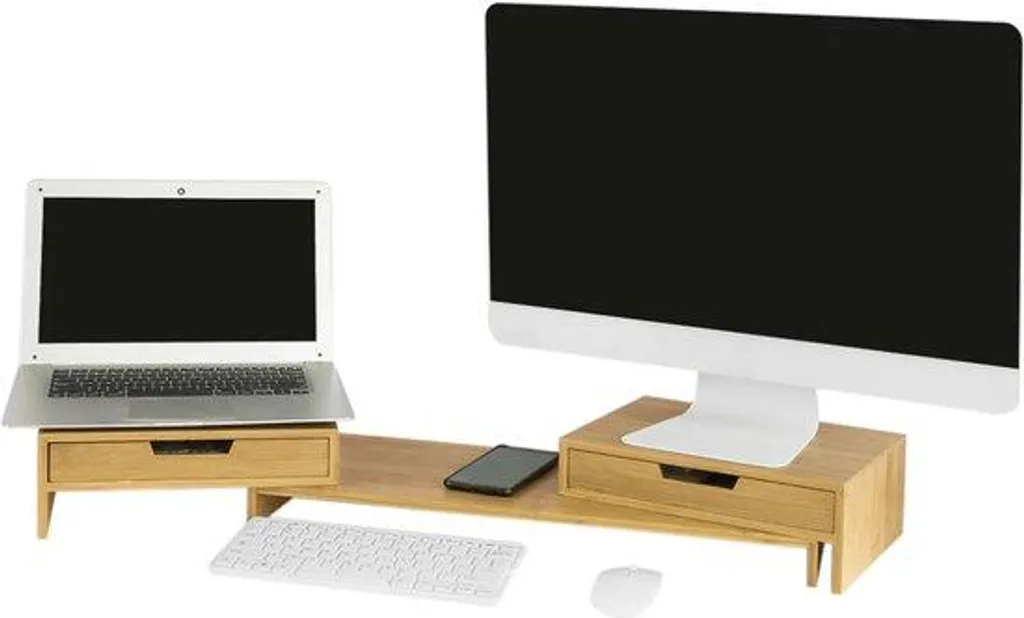 Support moniteur en bambou 60cm : Fini les douleurs de cou au bureau