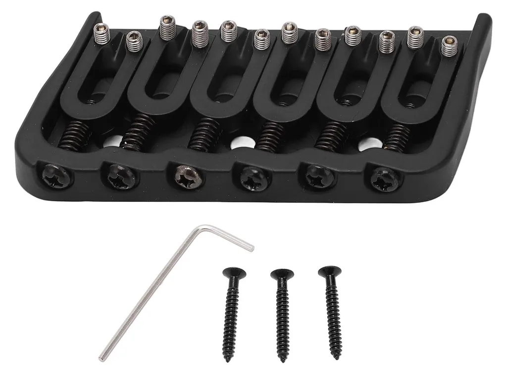 Chevalet fin et élégant noir pour guitare 6 cordes, écart 10,8 mm
